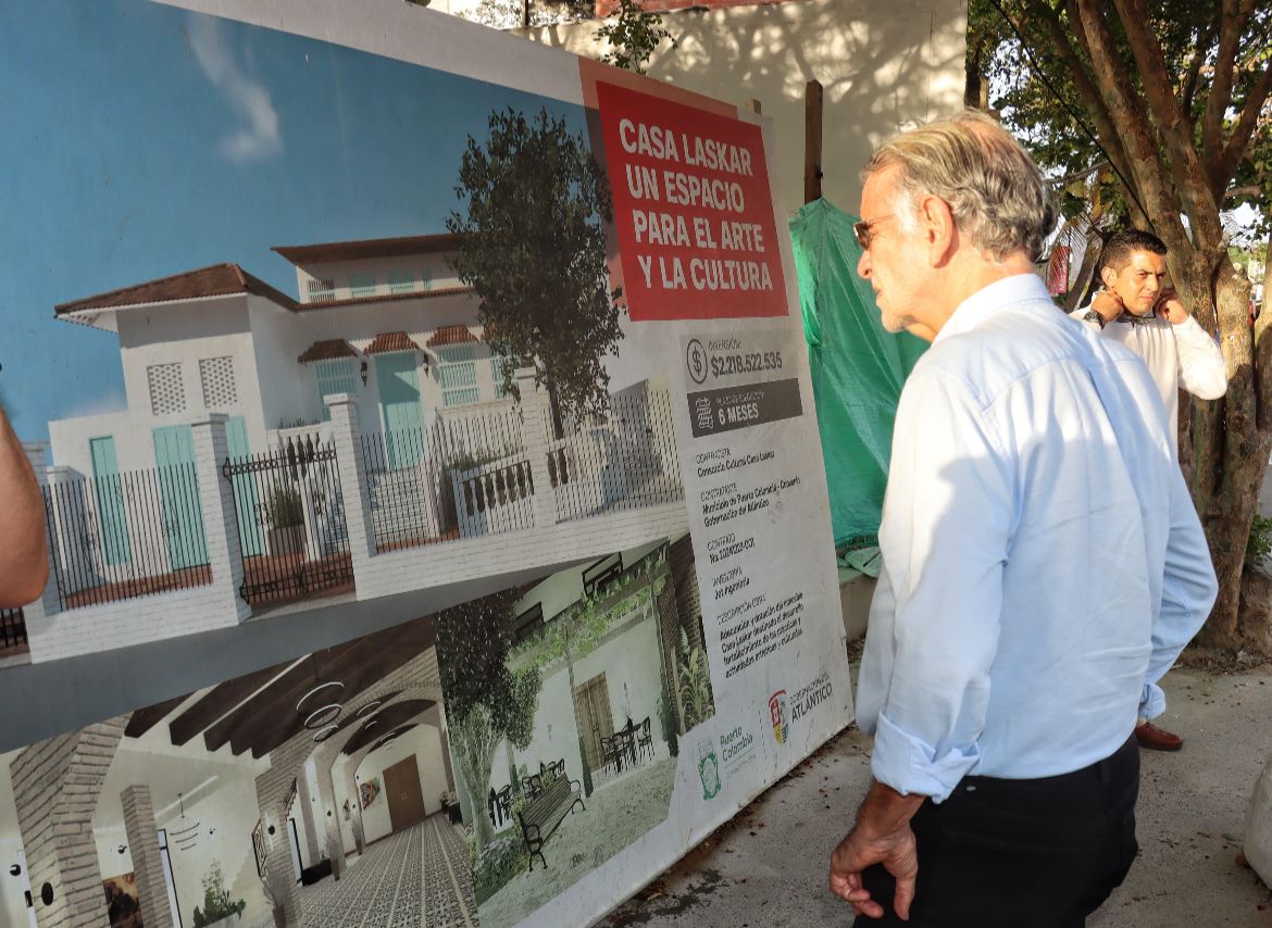 Gobernador Eduardo Verano inspecciona avance del nuevo epicentro cultural que le construye a Puerto Colombia