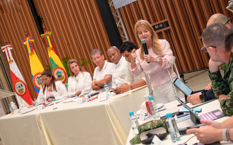 Fotografia de la gobernadora en la sesión descentralizada de la Comisión Segunda de la Cámara de Representantes