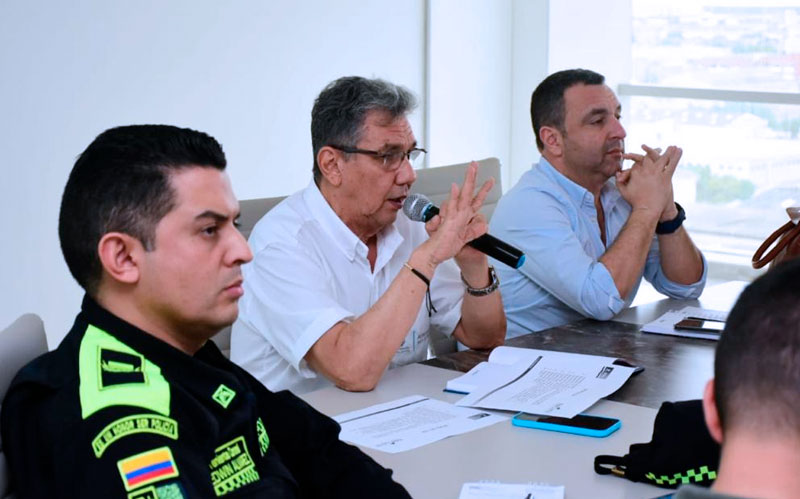 Fotografía del comité de seguridad contra venta del chance ilegal