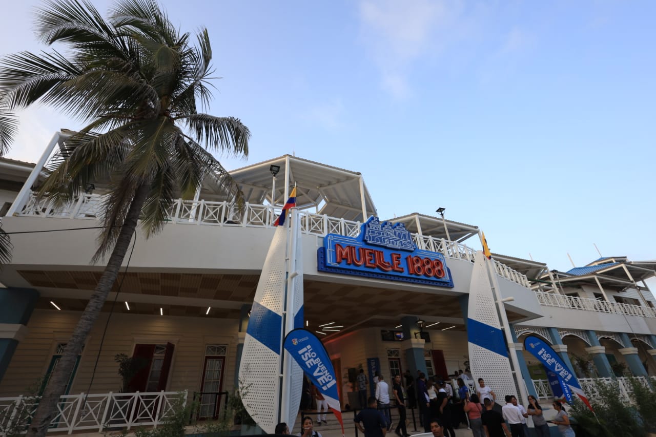 preapertura de la primera etapa del Centro Gastronómico Internacional 'Muelle 1888', obra que forma parte del Malecón del Mar Atlantico Muelle 1888 Puerto Colombia
