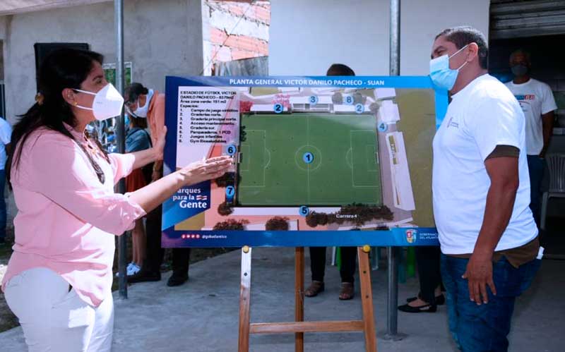 Empezó la transformación del estadio Víctor Pacheco de Suan con las obras de 'Parques para la Gente'