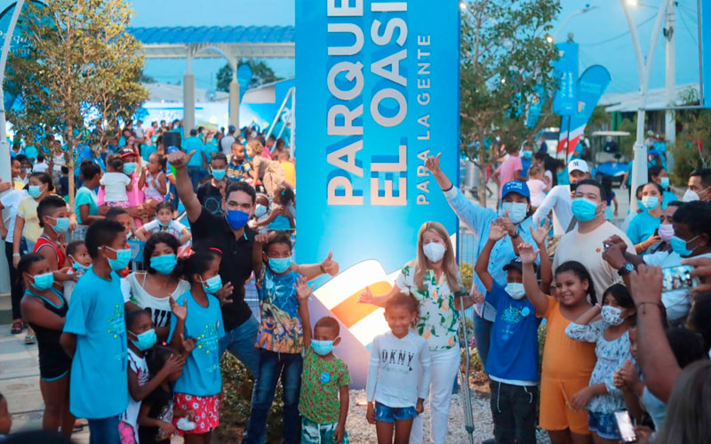Foto de la comunidad de Manatí en el nuevo parque entregado por la Gobernación del Atlántico