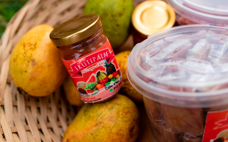 Fotografía canasta de productos de guayaba