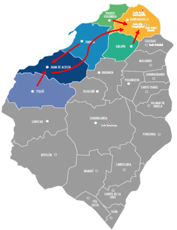 Mapa Sub reb norte