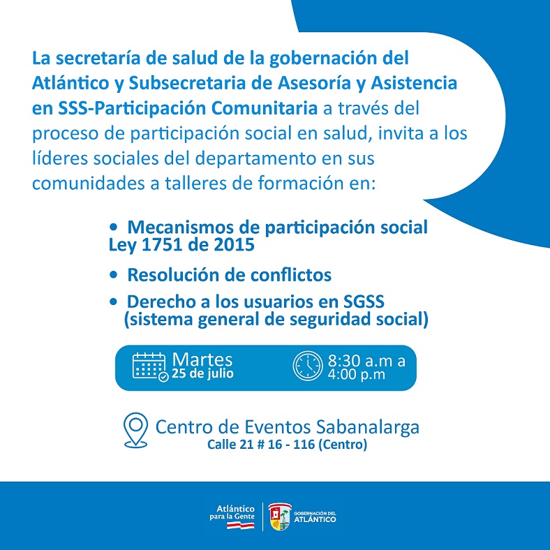 invitacion de talleres Martes 25